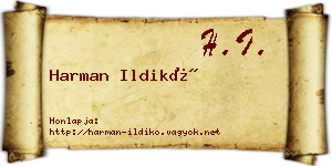 Harman Ildikó névjegykártya
